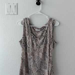 Calvin Klein Snake Print Sleeveless Blouse - Pink, White and Black